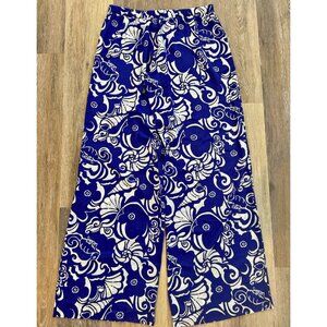 Lilly Pulitzer Blue White Shell Print Pants M